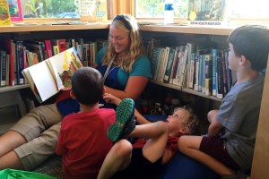 Me reading with some of the boys